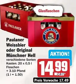 HIT Paulaner Weissbier oder Original Münchner Hell Angebot