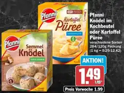 AEZ Pfanni Knödel im Kochbeutel oder Kartoffel Püree Angebot