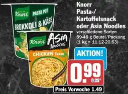 AEZ Knorr Pasta-/ Kartoffelsnack oder Asia Noodles Angebot