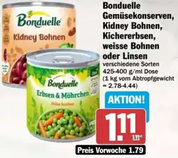 AEZ Bonduelle Gemüsekonserven, Kidney Bohnen, Kichererbsen, weisse Bohnen oder Linsen Angebot