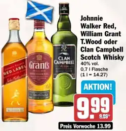 AEZ Johnnie Walker Red, William Grant T.Wood oder Clan Campbell Scotch Whisky Angebot