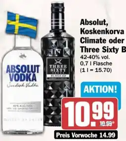 AEZ Absolut, Koskenkorva Climate oder Three Sixty Black Angebot