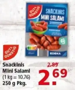 Multi Markt GUT&GUNSTIG Snackinis Mini Salami Angebot