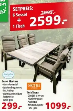 Multi Markt SenS-Line 6 Sessel + Siena GARDEN 1 Tisch Angebot