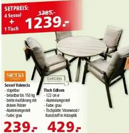 Multi Markt Siena GARDEN 4 Sessel + GARDEN IMPRESSIONS 1 Tisch Angebot