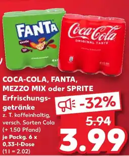 Kaufland COCA-COLA, FANTA, MEZZO MIX oder SPRITE Erfrischungs getränke Angebot