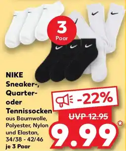 Kaufland NIKE Sneaker-, Quarter- oder Tennissocken Angebot
