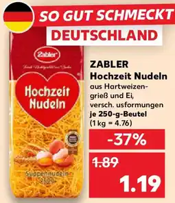 Kaufland ZABLER Hochzeit Nudeln Angebot
