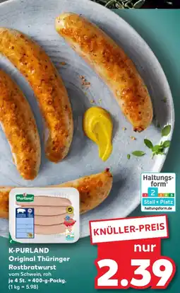 Kaufland K-PURLAND Original Thüringer Rostbratwurst Angebot