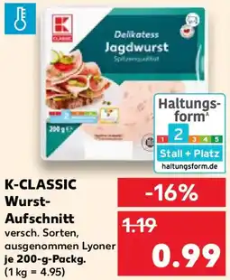 Kaufland K-CLASSIC Wurst- Aufschnitt Angebot