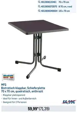 METRO MFG Bistrotisch klappbar, Schieferplatte Angebot