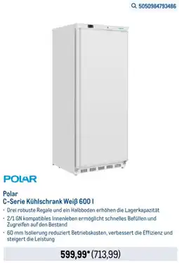 METRO Polar C-Serie Kühlschrank Weiß 600 I Angebot