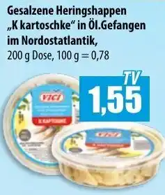 Mix Markt Gesalzen Heringshappen K kartoschke in öl. Gefangen im Nordostatlantik 200g Angebot