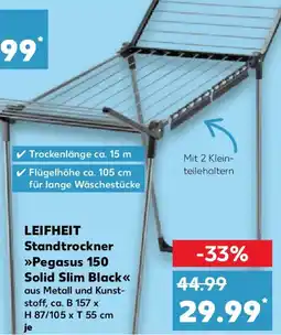 Kaufland LEIFHEIT Standtrockner Pegasus 150 Solid Slim Black Angebot