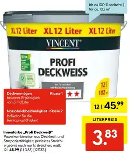 Hellweg VINCENT Innenfarbe ,,Profi Deckweiß" Angebot