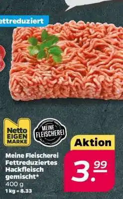 NETTO Meine Fleischerei Fettreduziertes Hackfleisch gemischt Angebot