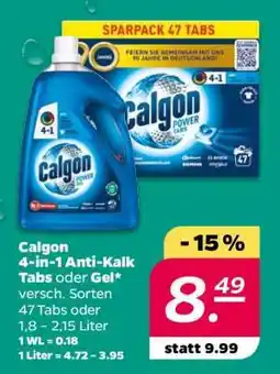 NETTO Calgon 4-in-1 Anti-Kalk Tabs oder Gel Angebot