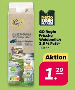 NETTO GO Regio Frische Weidemilch 3,5 % Fett Angebot