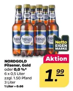 NETTO NORDGOLD Pilsener, Gold oder 0,0 % Angebot