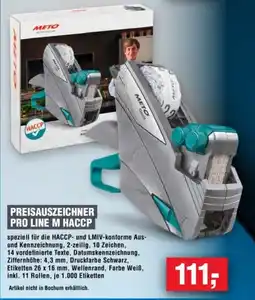 Handelshof METO PREISAUSZEICHNER PRO LINE M HACCP Angebot