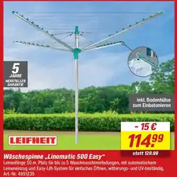 toom Baumarkt LEIFHEIT Wäschespinne,,Linomatic 500 Easy" Angebot