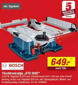 toom Baumarkt BOSCH Tischkreissäge,,GTS 10XC" Angebot