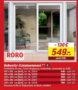 toom Baumarkt RORO Balkontür-Schiebeelement Angebot