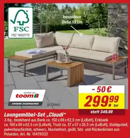 toom Baumarkt Loungemöbel-Set „Claudi" Angebot