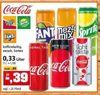 Thomas Philipps Coca Cola, Mezzo Mix, Fanta, oder Sprite 0,33L Angebot