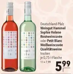 CITTI Markt Weingut Hammel Sophie Helene Roséweincuvée oder Petit Blanc Weißweincuvée Qualitätsweine trocken Angebot