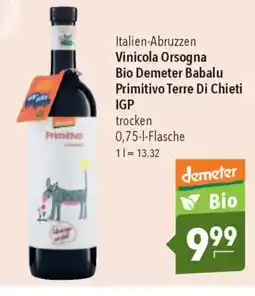 CITTI Markt Vinicola Orsogna Bio Demeter Babalu Primitivo Terre Di Chieti IGP trocken Angebot