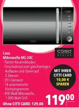 CITTI Markt Caso DESIGN Mikrowelle MG 20C Angebot