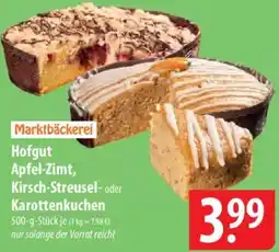 Famila Nord Ost Marktbäckerei Hofgut Apfel-Zimt, Kirsch-Streusel- oder Karottenkuchen Angebot