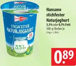 Famila Nord Ost Hansano stichfester Naturjoghurt Angebot