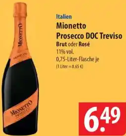 Famila Nord Ost Italien Mionetto Prosecco DOC Treviso Angebot