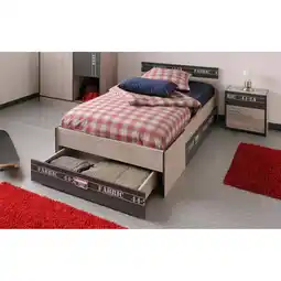 Netto Marken-Discount Parisot Bett mit Schubkästen und Nako Fabric 3 Esche-grau Angebot