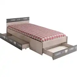 Netto Marken-Discount Parisot Einzelbett mit drei Schubkästen Fabric Esche-grau Angebot