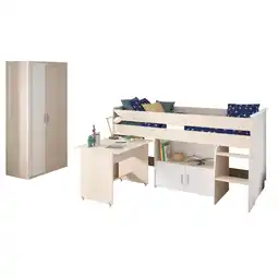 Netto Marken-Discount Parisot Multifunktionsbett mit Kleiderschrank Charly 5 Akazie-Weiß Angebot