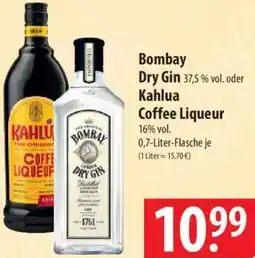 Famila Nord Ost Bombay Dry Gin oder Kahlua Coffee Liqueur Angebot