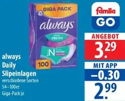 Famila Nord Ost always Daily Slipeinlagen Angebot