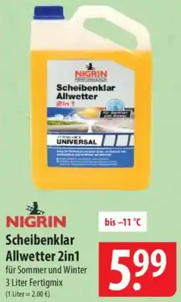Famila Nord Ost NIGRIN Scheibenklar Allwetter 2in1 Angebot