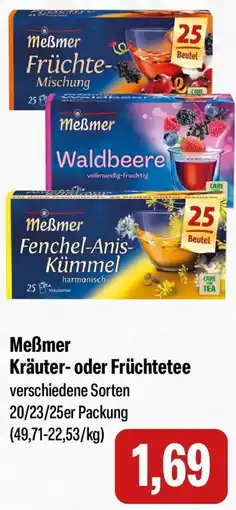 Feneberg Meẞmer Kräuter oder Früchtetee Angebot