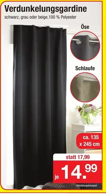 Zimmermann Verdunkelungsgardine Angebot