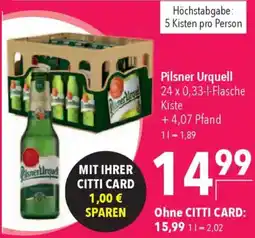 CITTI Markt Pilsner Urquell Angebot