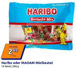 Action Haribo oder MAOAM Minibeutel Angebot