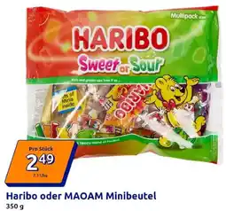 Action Haribo oder MAOAM Minibeutel Angebot