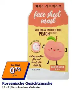 Action Koreanische Gesichtsmaske Angebot