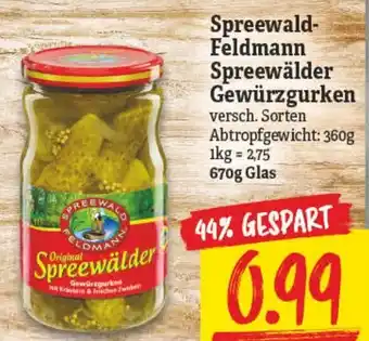 NP Discount Spreewald Feldmann Spreewälder Gewürzgurken 670g Angebot