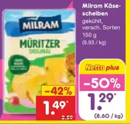 Netto Marken-Discount Milram Käse- scheiben Angebot