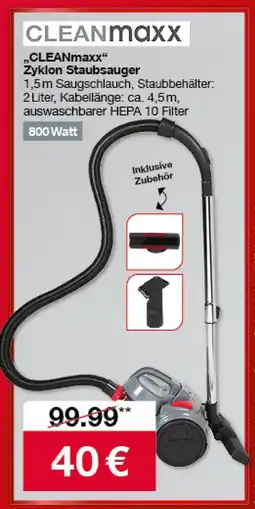 Woolworth Cleanmaxx zyklon staubsauger Angebot